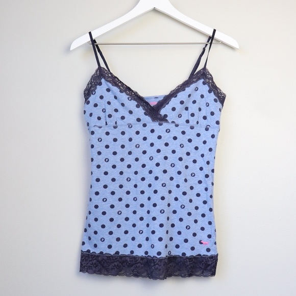 PINK Victoria's Secret Tops - PINK Victoria's Secret Polka Dotted Lace Camisole